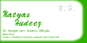matyas hudecz business card