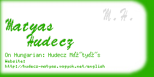 matyas hudecz business card